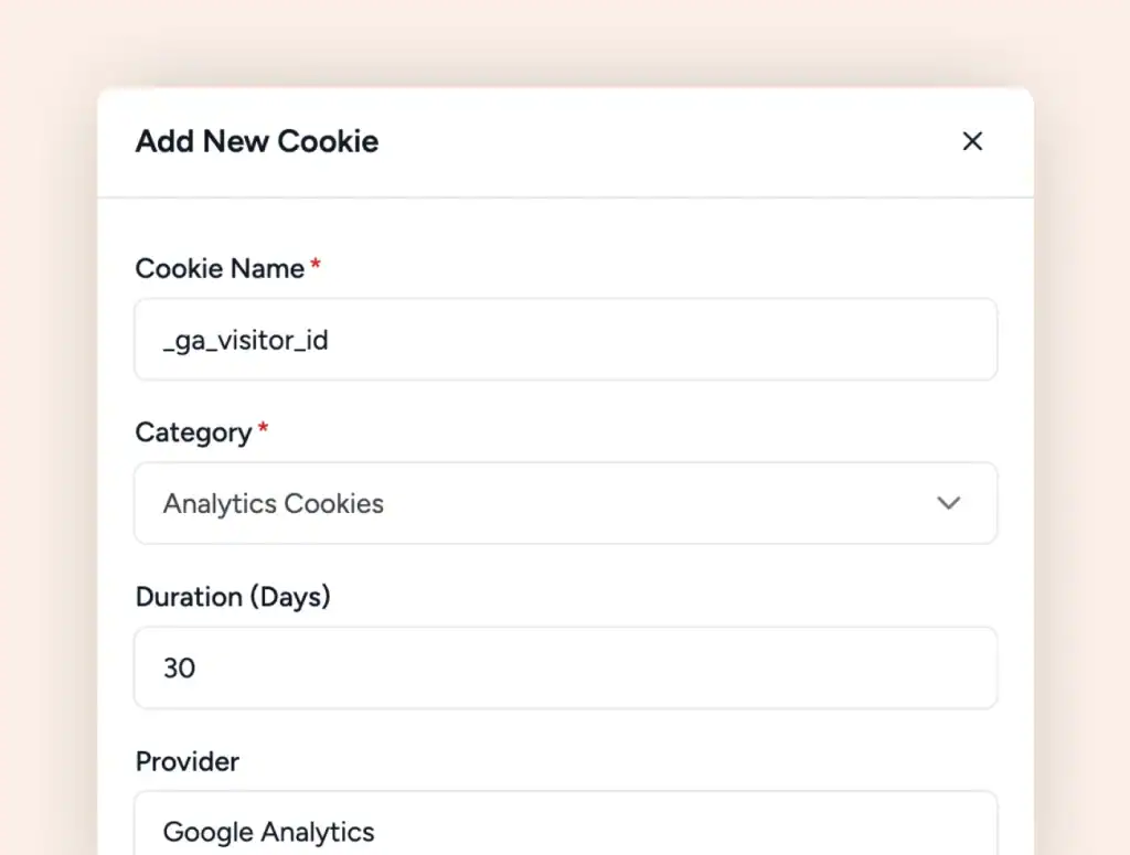 add new cookie