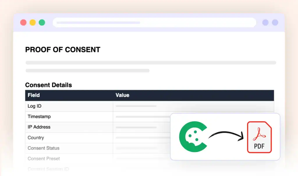 Proof of consent details PDF.