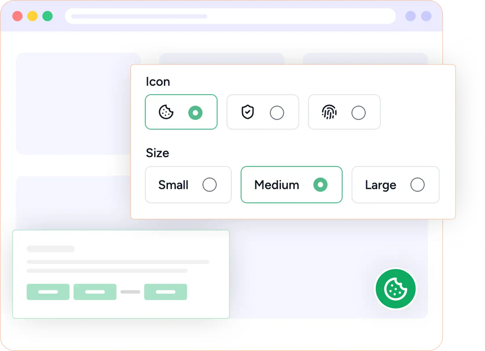 Cookie icon size selection.