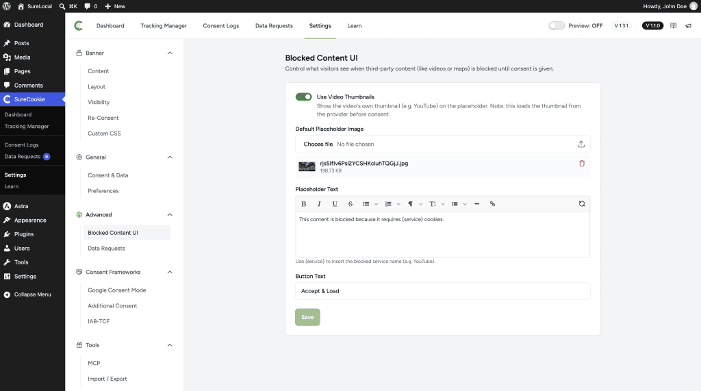 Customizing the Blocked Content UI Blocked Content UI Settings